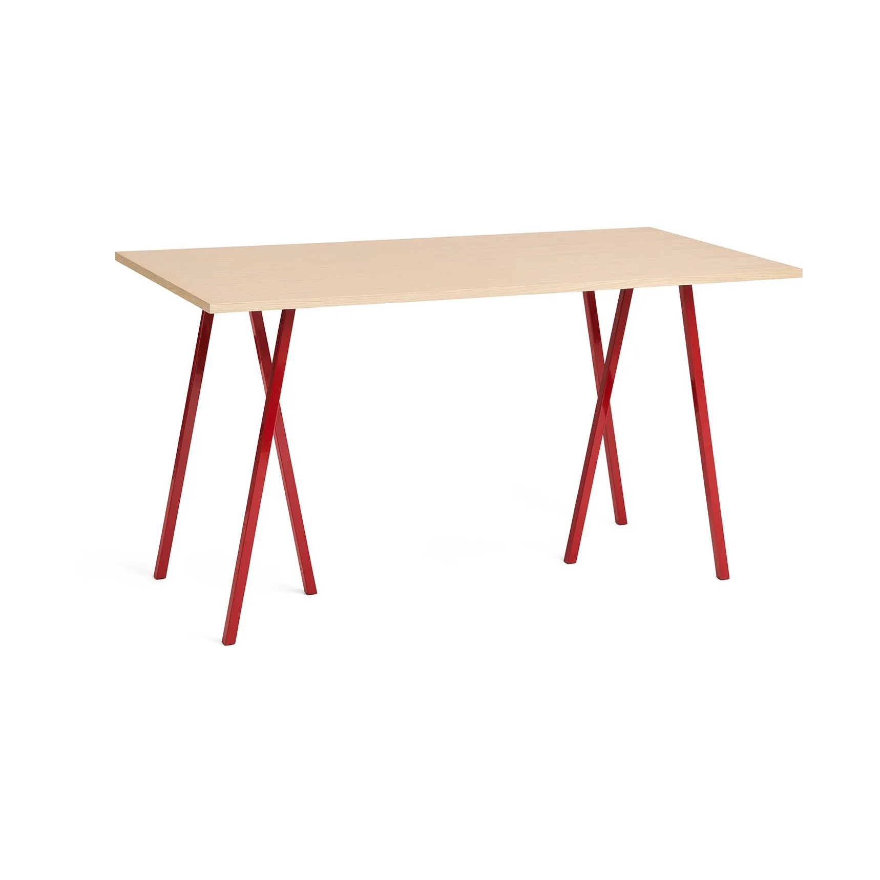Loop Stand incl. support dining table 87,5x180 cm, Maroon red-clear lacq. oak HAY