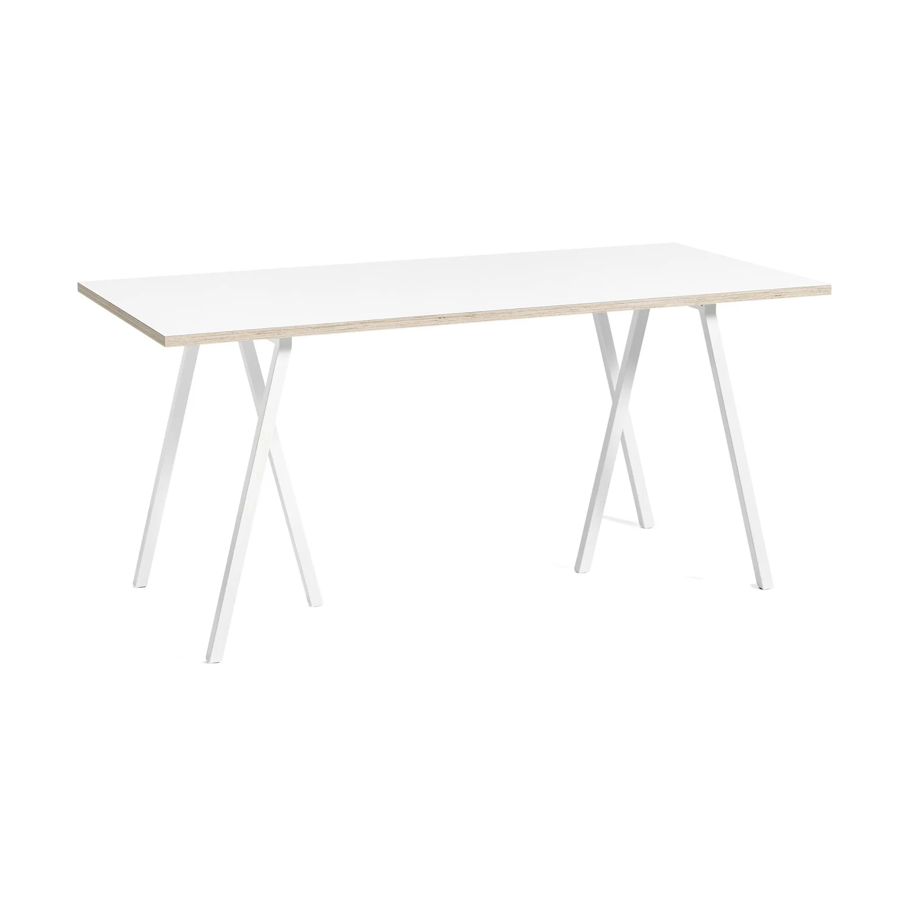 Loop Stand incl. support dining table 87,5x180 cm, White-white laminate-plywood HAY