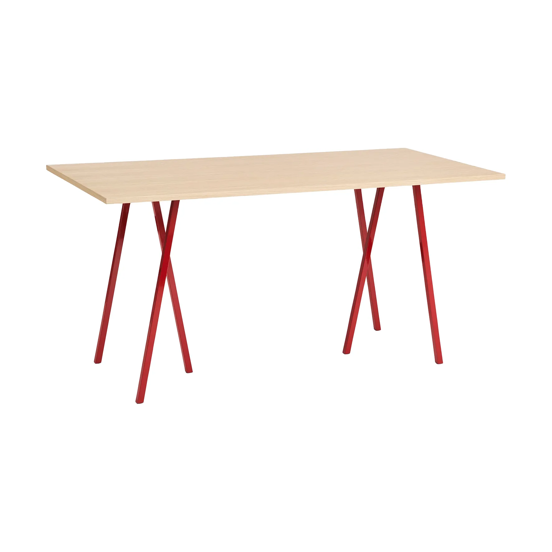 Loop Stand incl. support dining table 92,5x200 cm, Maroon red-clear lacq. oak HAY