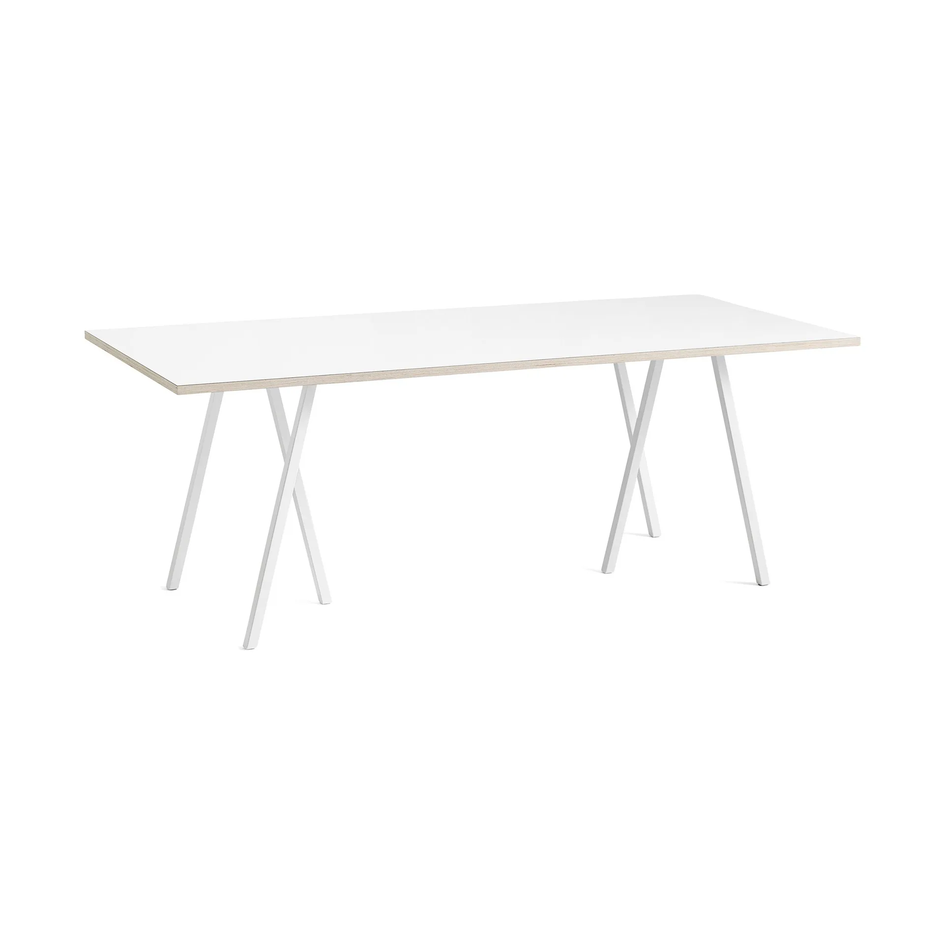 Loop Stand incl. support dining table 92,5x200 cm, White-white laminate-plywood HAY