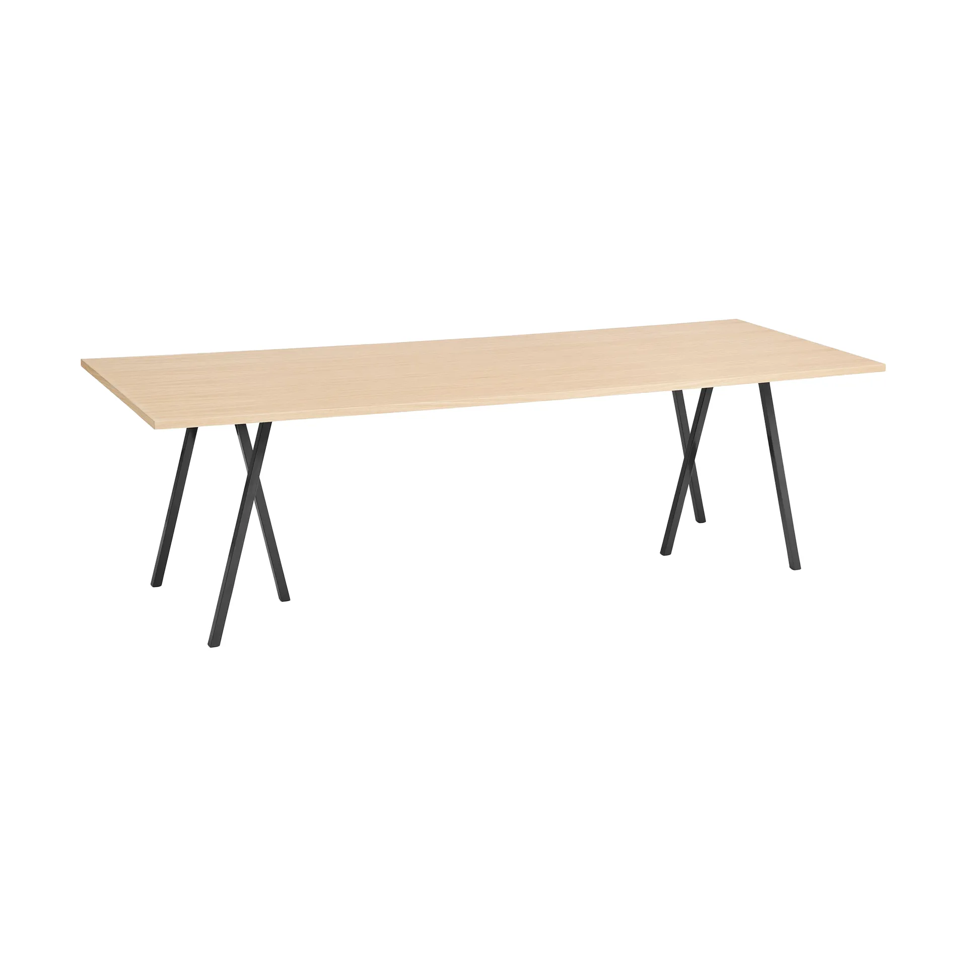 Loop Stand incl. support dining table 92,5x250 cm, Black-clear lacq. oak HAY