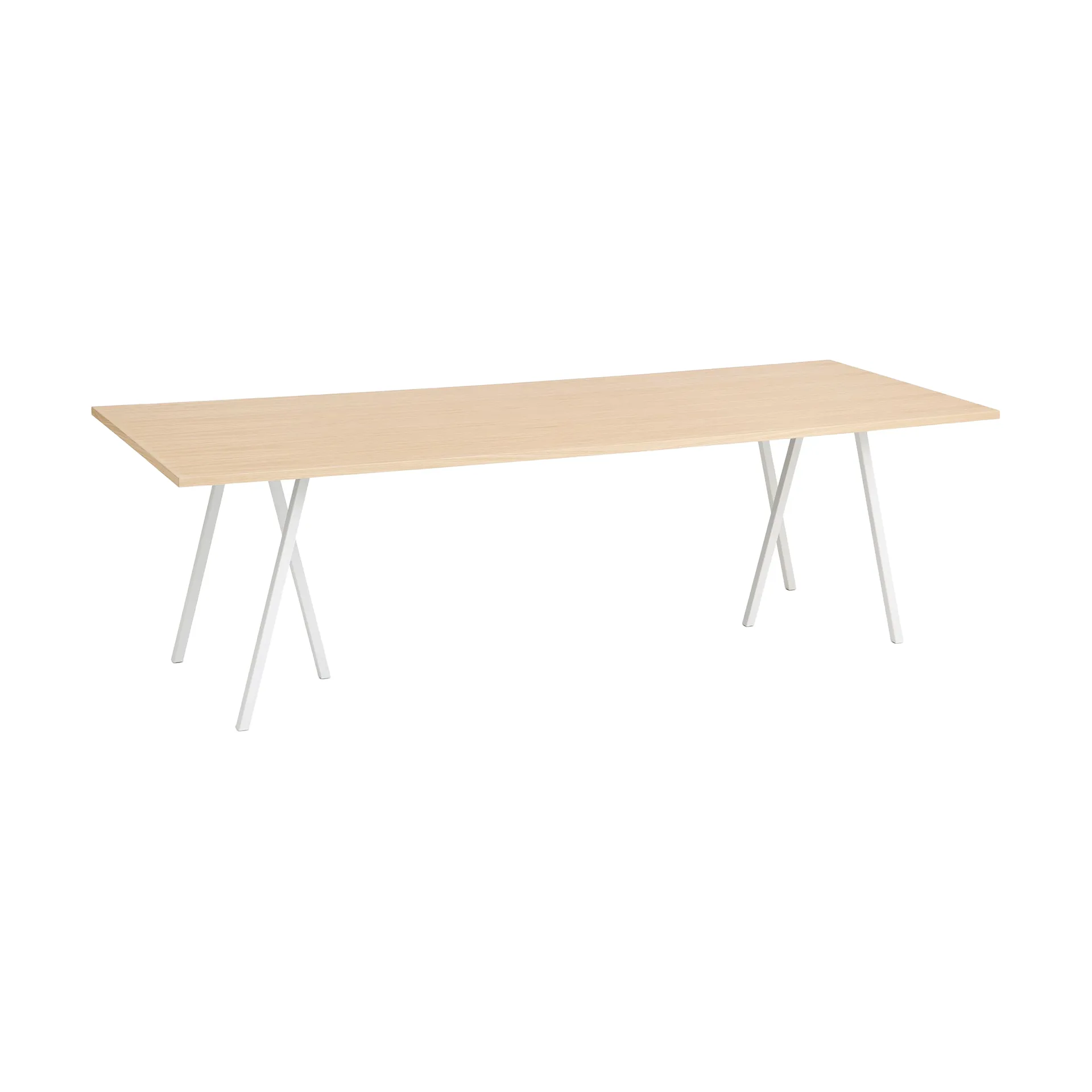 Loop Stand incl. support dining table 92,5x250 cm, White-clear lacq. oak HAY