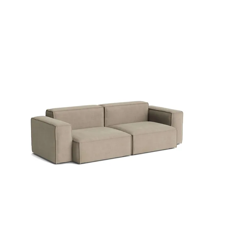 Mags Soft Low Armrest sofa 2.5-seater combination 1 - Linara beige, removable cover - HAY