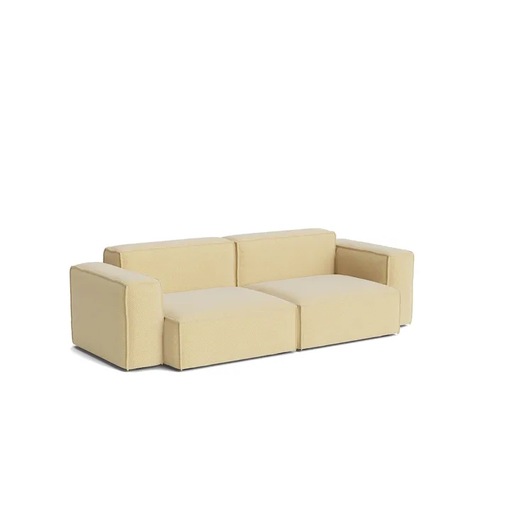 Mags Soft Low Armrest sofa 2.5-seater combination 1 - Tartaglia Ocre white, removable cover - HAY