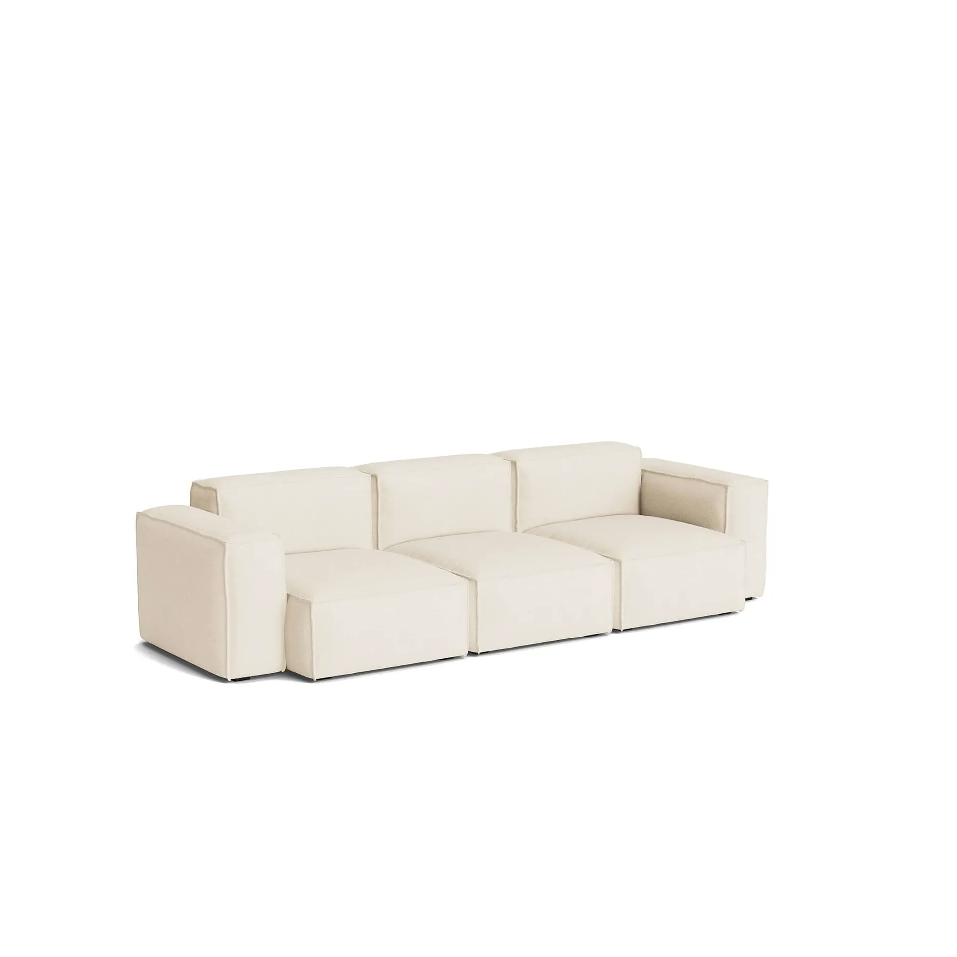 Mags Soft Low Armrest sofa 2.5-seater combination 1, Turf cream, removable cover HAY