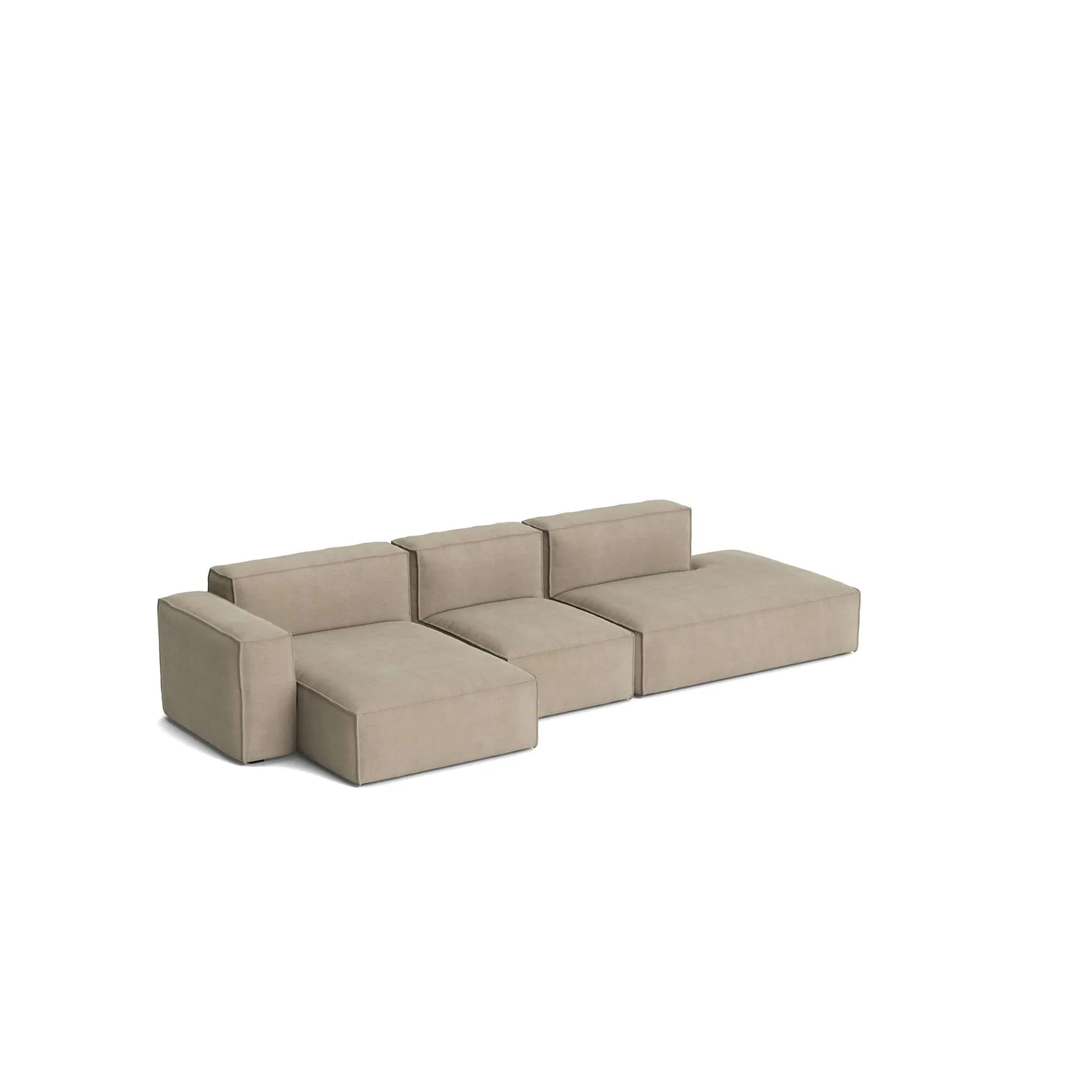 Mags Soft Low Armrest sofa 2.5-seater combination 3, Linara beige, left-hand, removable cover HAY