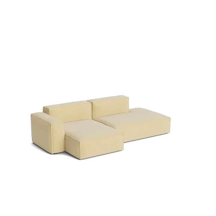 Mags Soft Low Armrest sofa 2.5-seater combination 3 - Tartaglia Ocre white, left-facing, removable cover - HAY