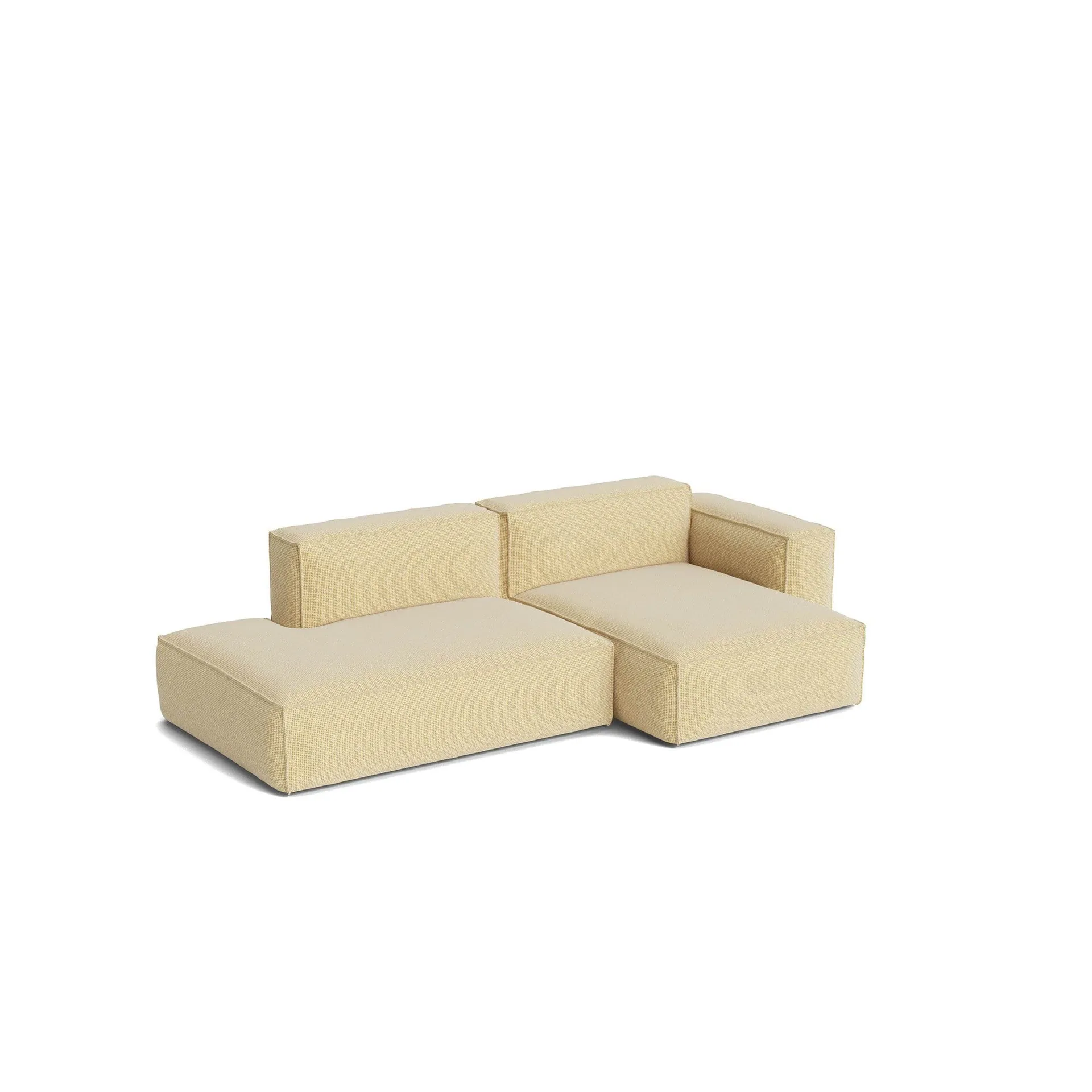 Mags Soft Low Armrest sofa 2.5-seater combination 3, Tartaglia Ocre white, right-hand, removable cover HAY