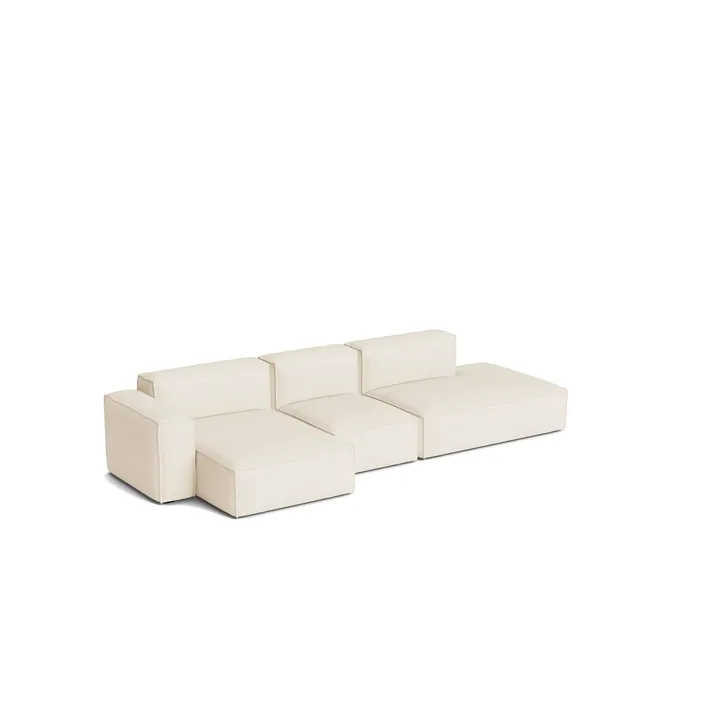 Mags Soft Low Armrest sofa 2.5-seater combination 3 - Turf cream, left-facing, removable cover - HAY