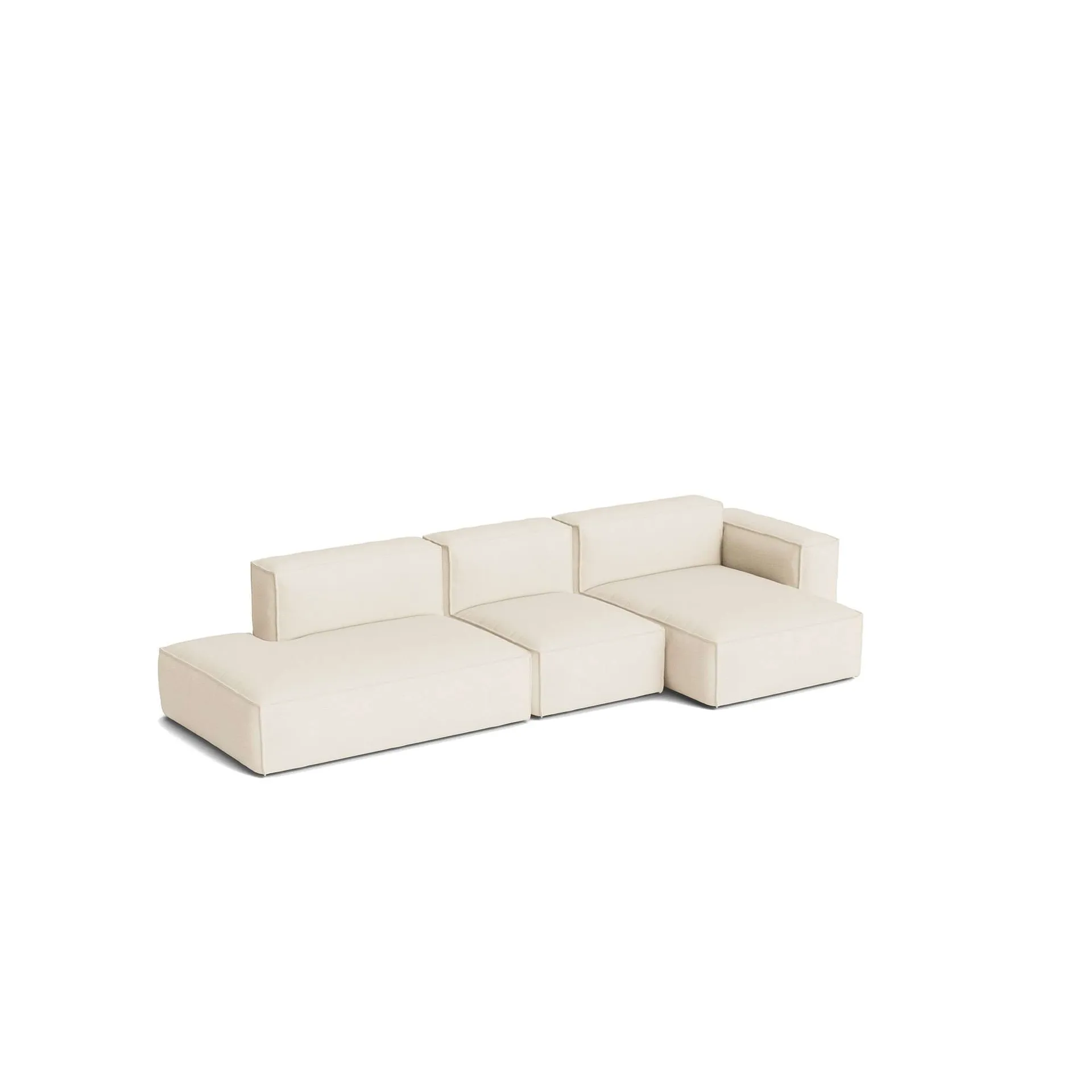 Mags Soft Low Armrest sofa 2.5-seater combination 3, Turf cream, right-hand, removable cover HAY