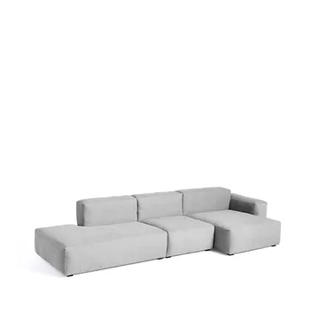 Mags Soft low modular sofa - Linara 443 tweed-höger-mörkgrå stickning - HAY