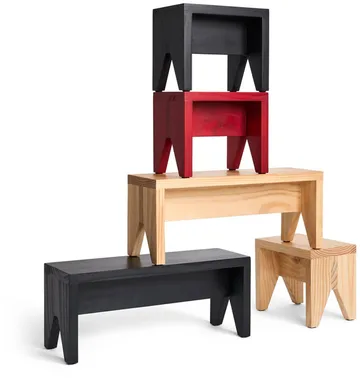 Manolito Long stool - Black, 60 cm - HAY