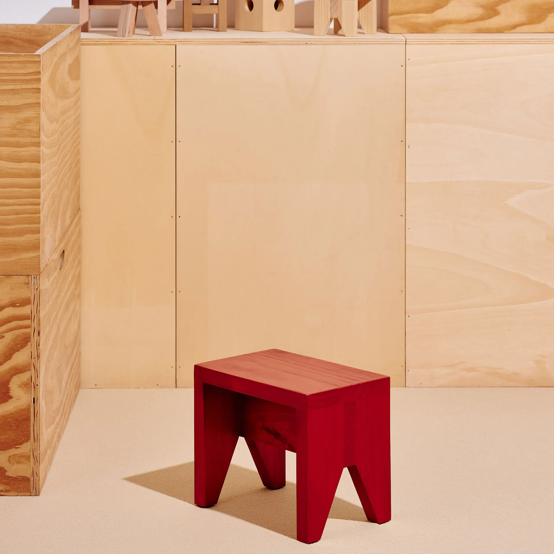 Manolito Short stool, Red, 30 cm HAY