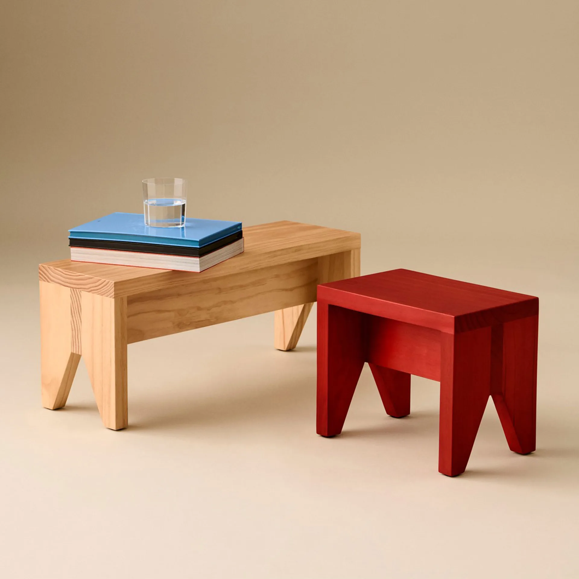 Manolito Short stool, Red, 30 cm HAY