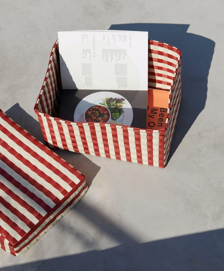 Maxim Stripe Box storage box L 26.5x35.5 cm - Red-sand - HAY