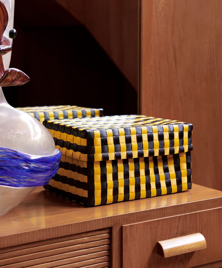 Maxim Stripe Box storage box S 21x30 cm, Yellow-black HAY