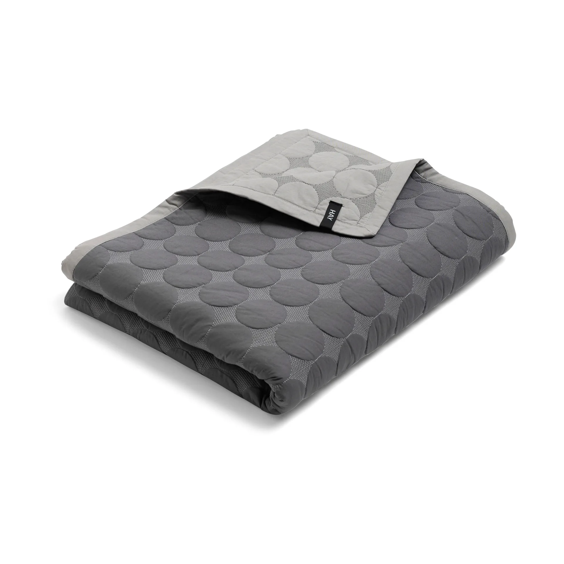 Mega Dot bedspread organic 260x260 cm, Dark grey HAY
