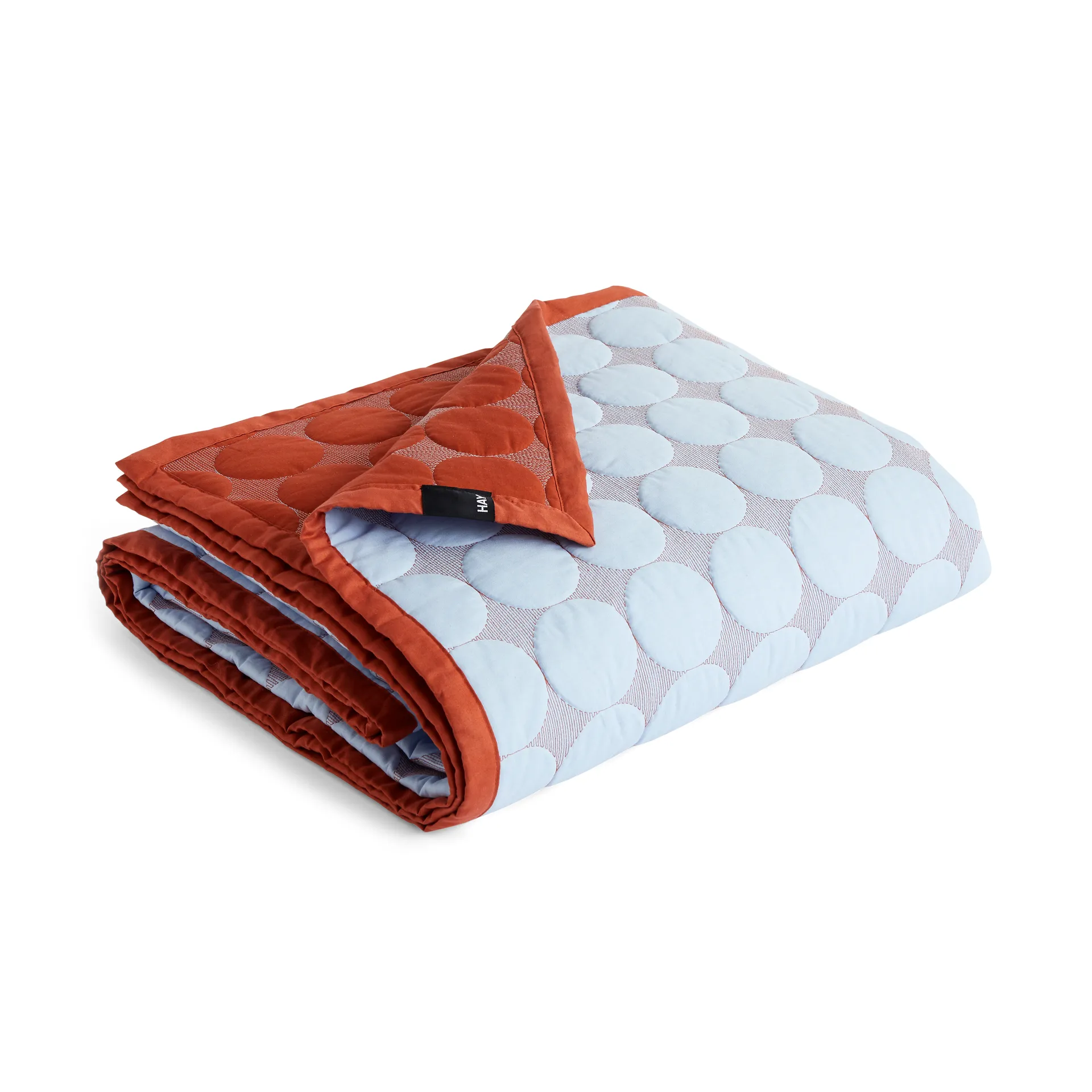 Mega Dot organic bedspread 195x245 cm, Light blue HAY