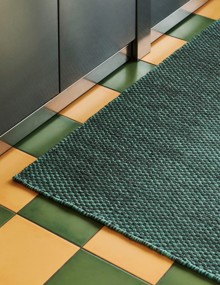 Moiré kilim rug 52x95 cm, Emerald green HAY