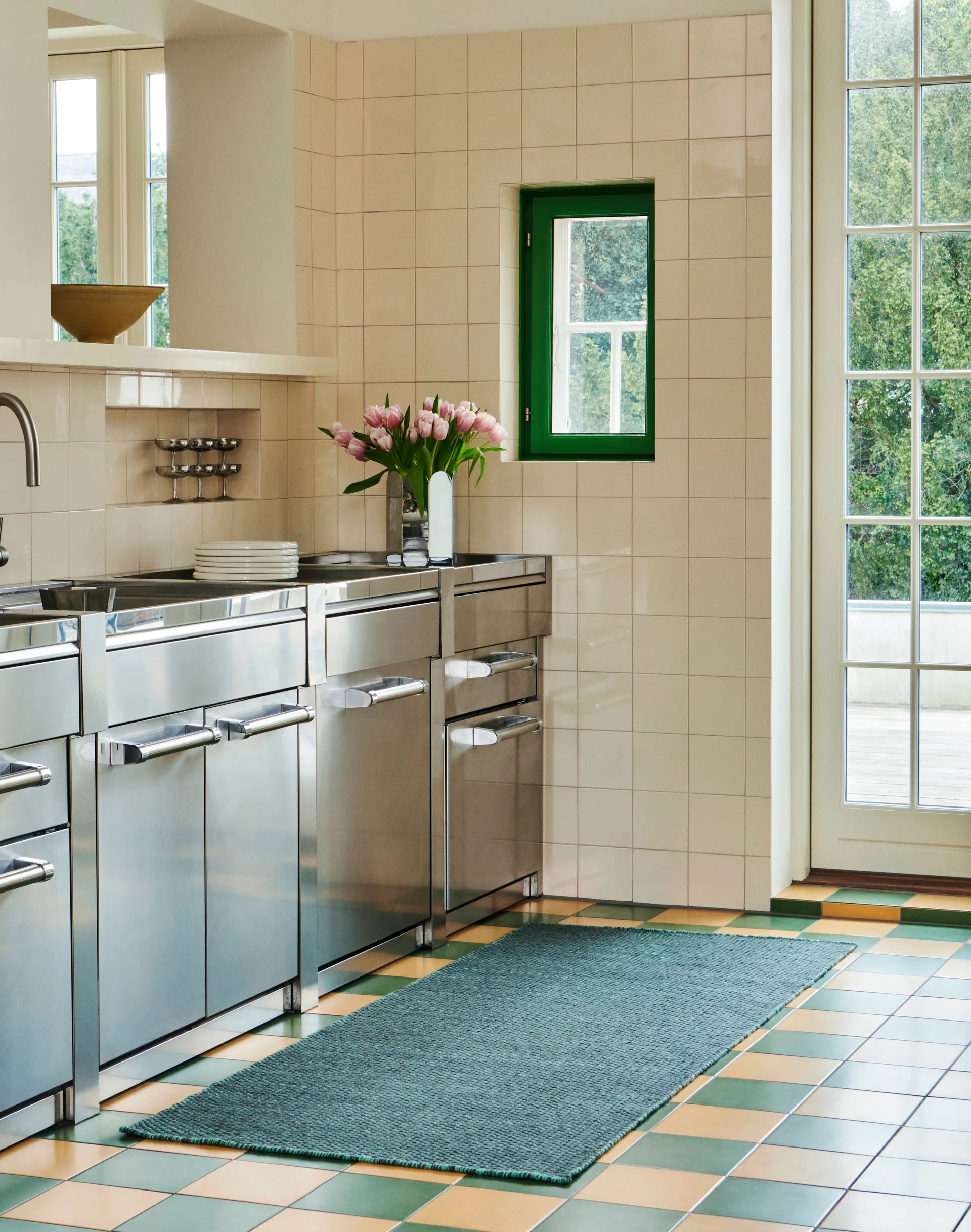 Moiré kilim rug 80x200 cm, Emerald gren HAY