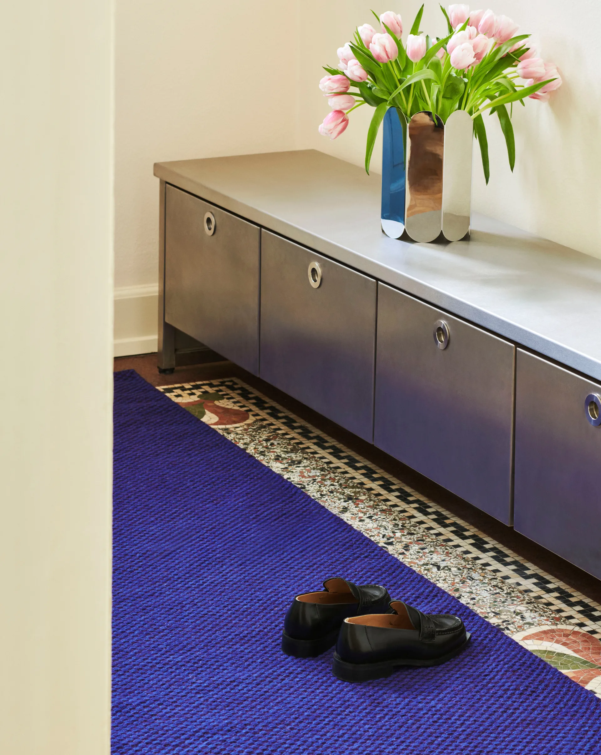 Moiré kilim rug 80x200 cm, Purple HAY