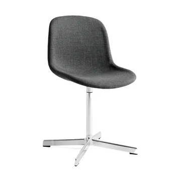 Neu 10 Upholstery chair - Remix 163 grey, swivel base in aluminium - HAY