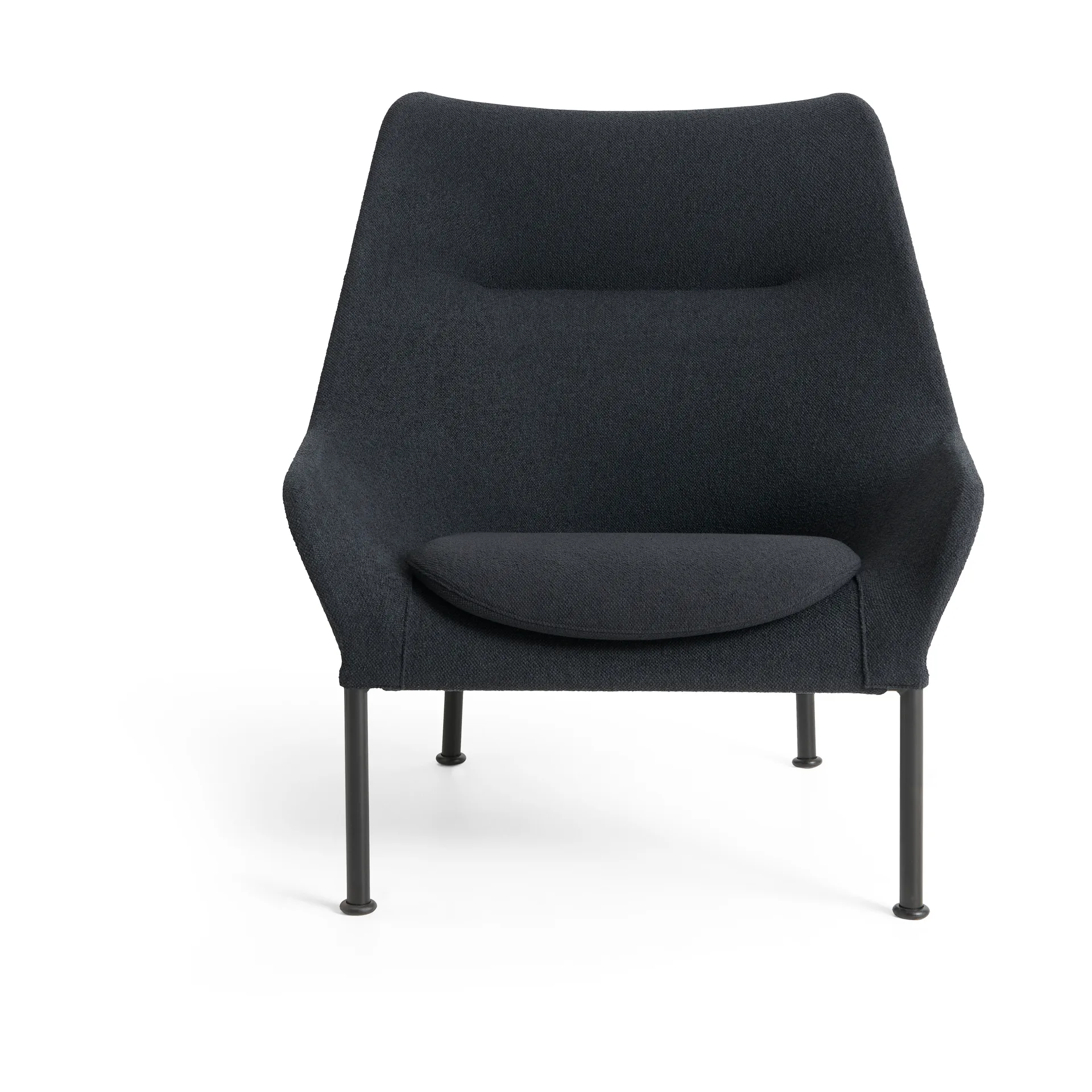 O2 Lounge Chair armchair, Soft black-svartlackerad steel HAY