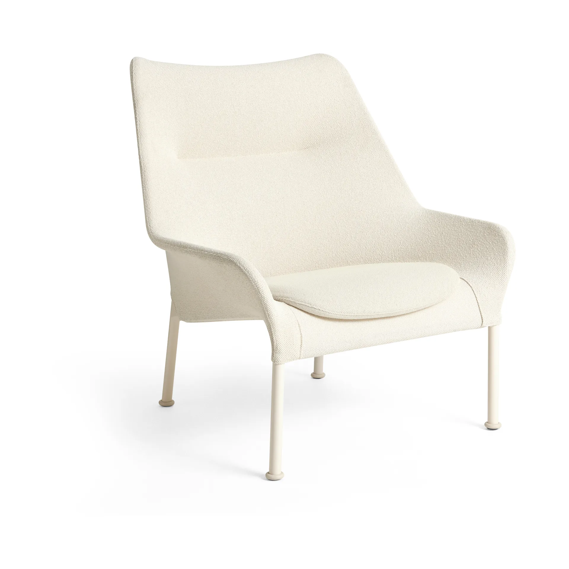 O2 Lounge Chair armchair, Soft cream-lacquered steel eggshell HAY