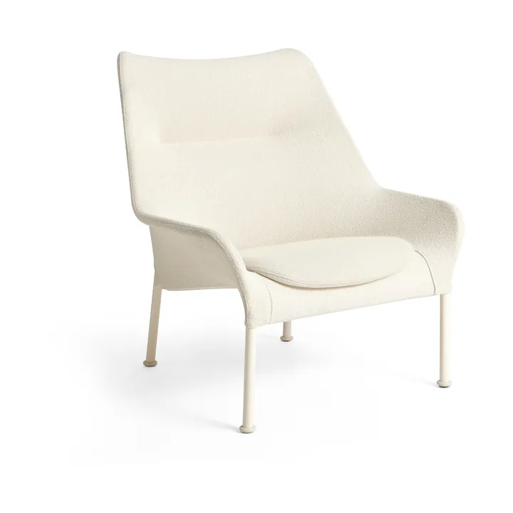 O2 Lounge Chair armchair - Soft cream-lacquered steel eggshell - HAY