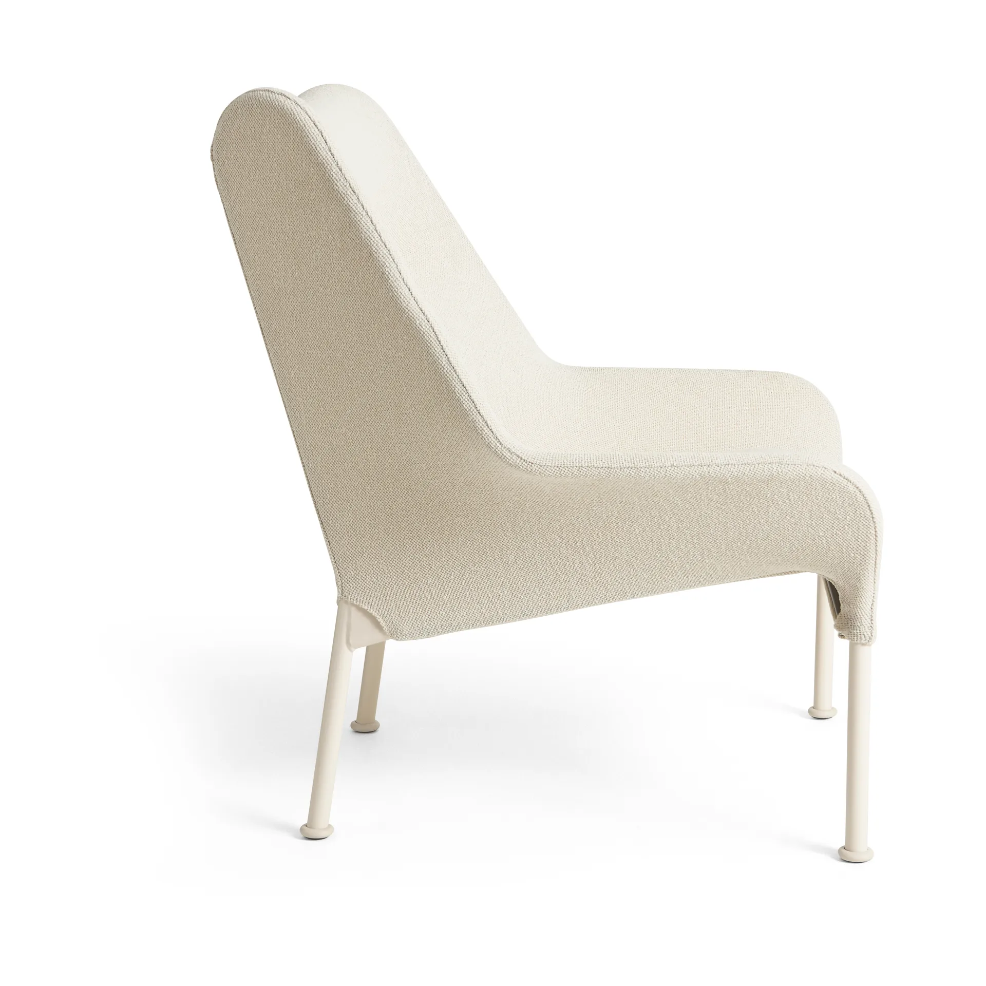 O2 Lounge Chair armchair, Soft cream-lacquered steel eggshell HAY
