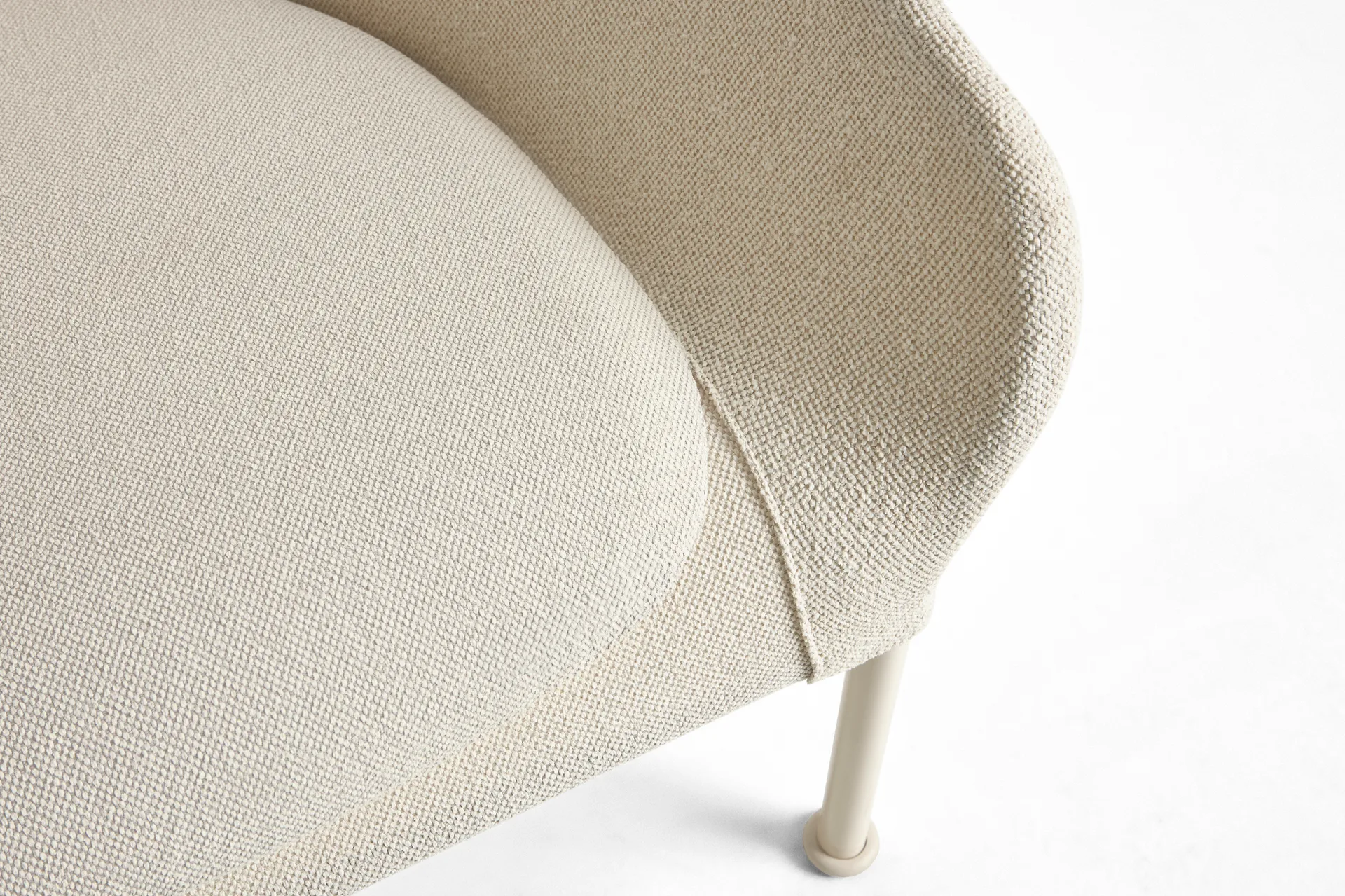 O2 Lounge Chair armchair, Soft cream-lacquered steel eggshell HAY