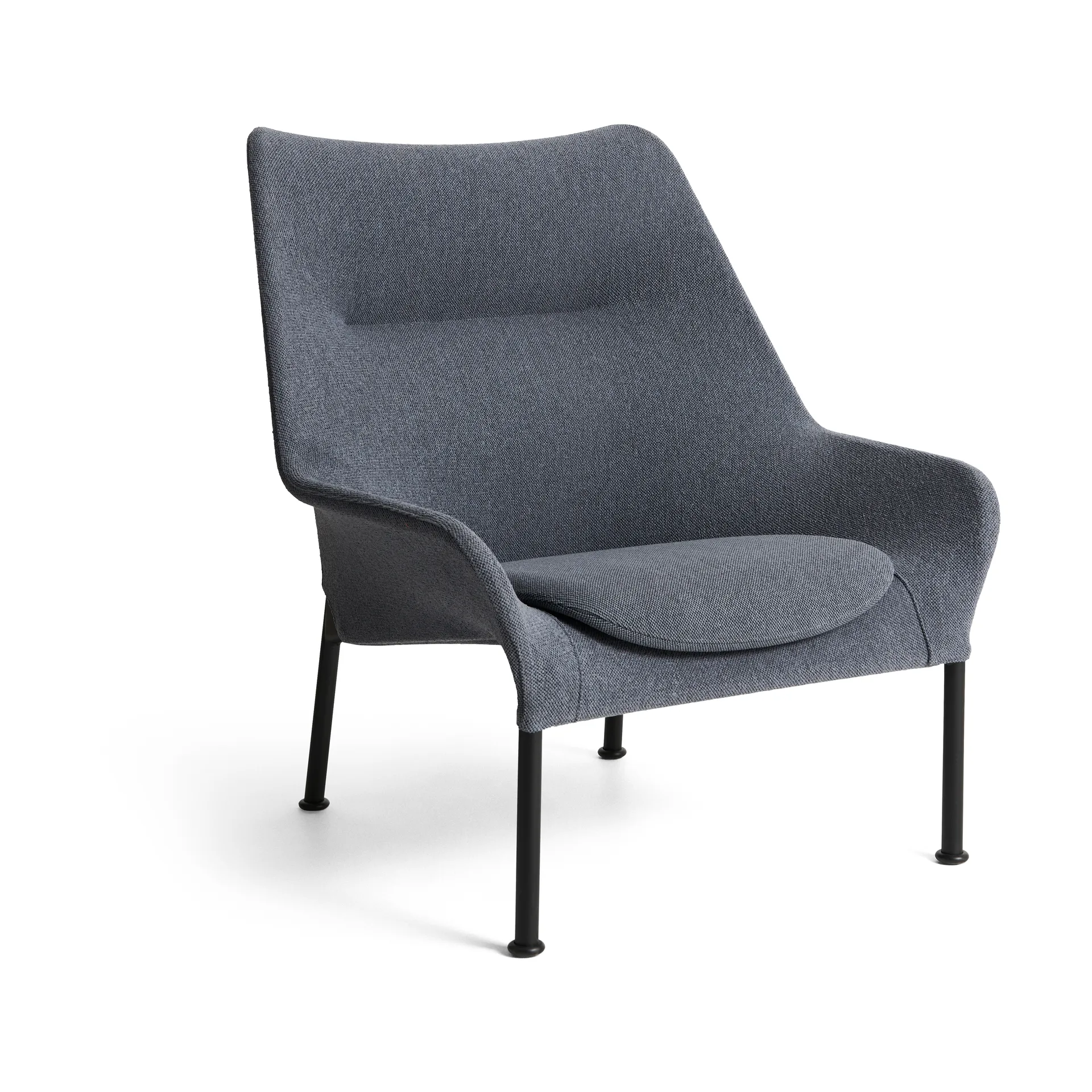 O2 Lounge Chair armchair, Soft grey-black lacquered steel HAY
