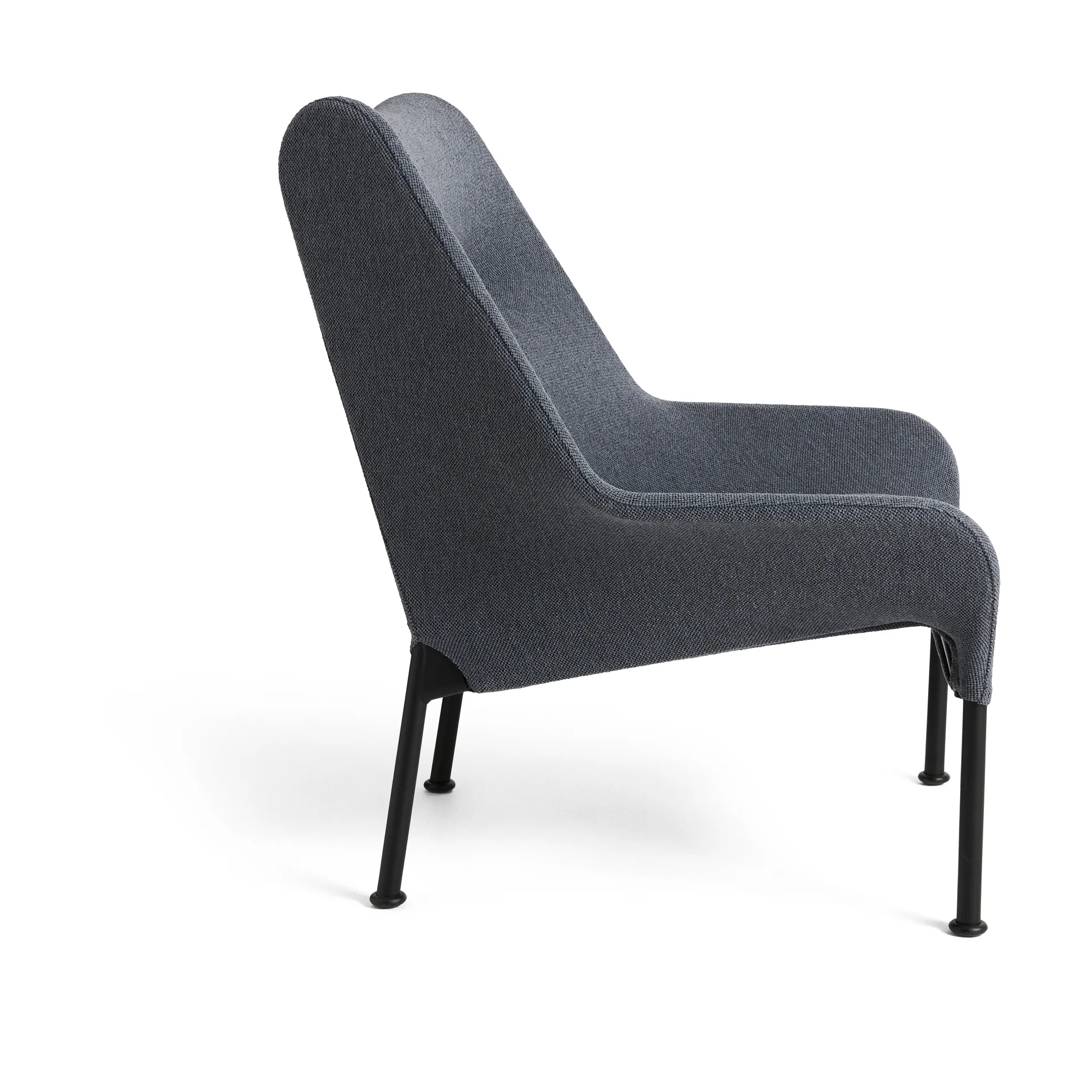 O2 Lounge Chair armchair, Soft grey-black lacquered steel HAY