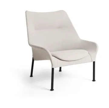 O2 Lounge Chair armchair - Soft light grey black lacquered steel - HAY