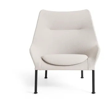 O2 Lounge Chair armchair - Soft light grey black lacquered steel - HAY