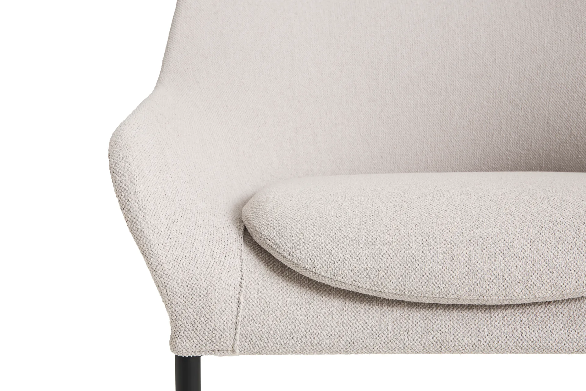 O2 Lounge Chair armchair, Soft light grey black lacquered steel HAY