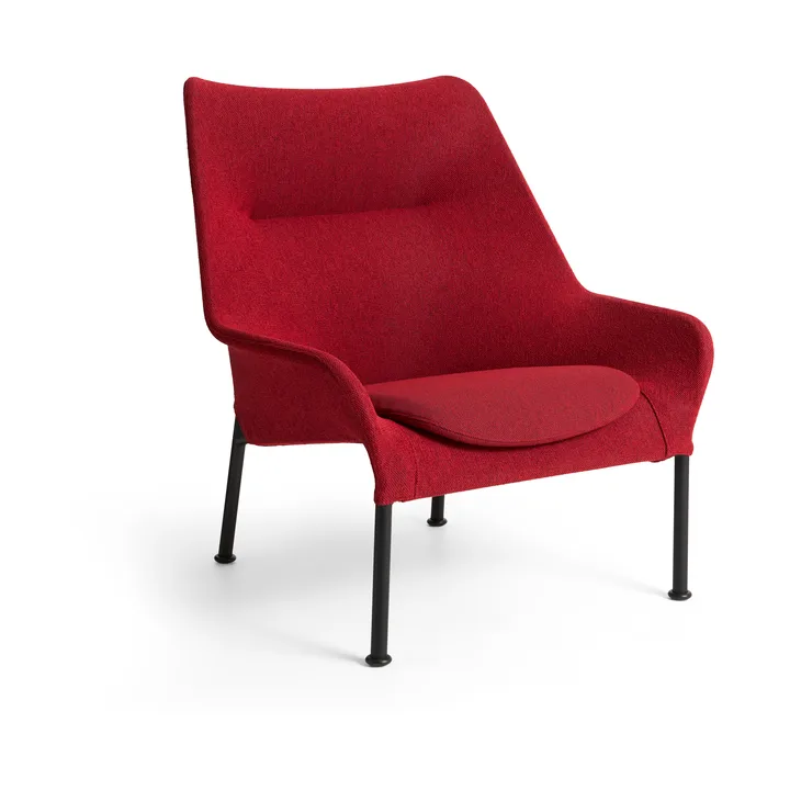 O2 Lounge Chair armchair - Soft red-black lacquered steel - HAY