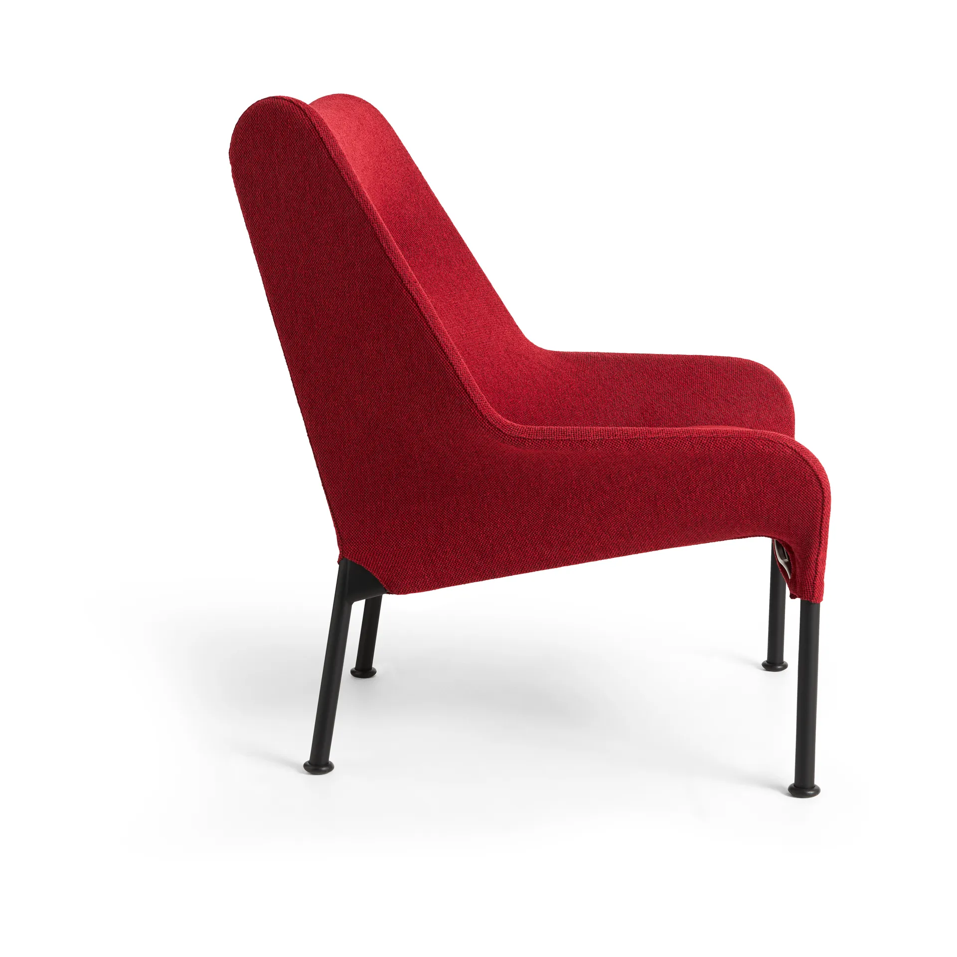 O2 Lounge Chair armchair, Soft red-black lacquered steel HAY