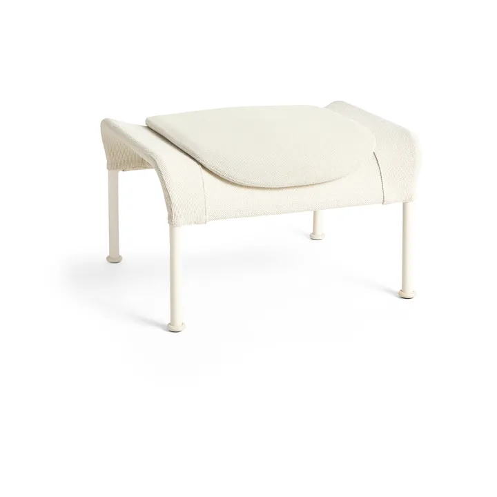 O2 Ottoman footstool - Soft cream-lacquered steel eggshell - HAY