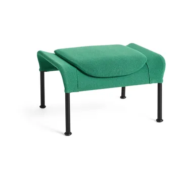 O2 Ottoman footstool - Soft green-black lacquered steel - HAY
