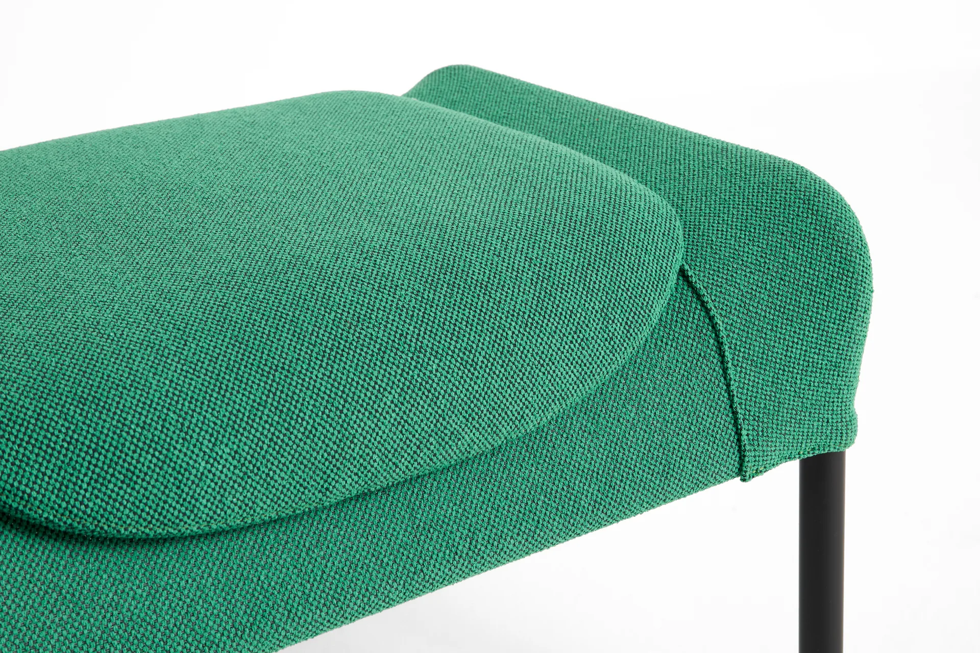 O2 Ottoman footstool, Soft green-black lacquered steel HAY