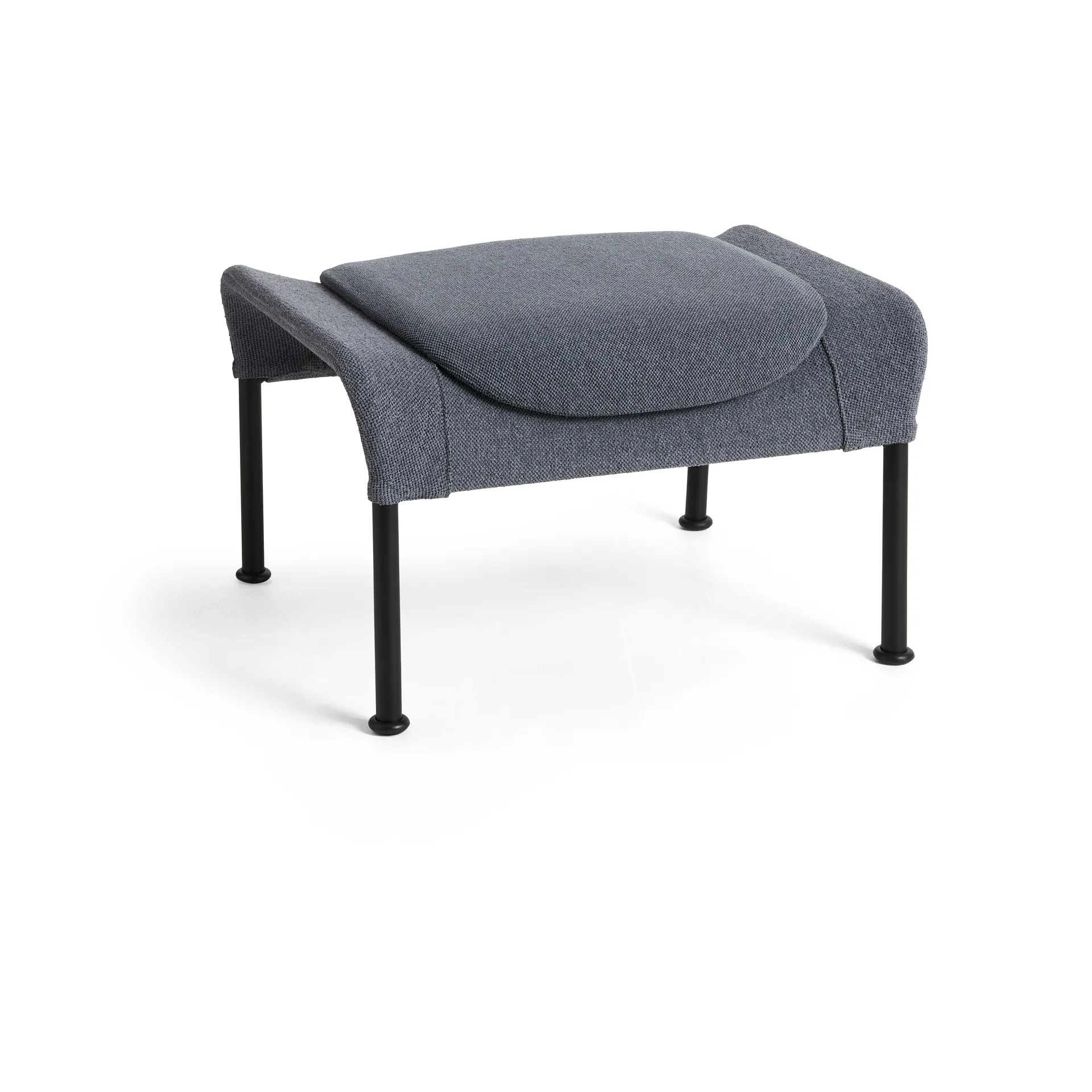 O2 Ottoman footstool, Soft grey-black lacquered steel HAY
