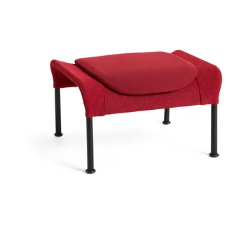 O2 Ottoman footstool - Soft red-black lacquered steel - HAY