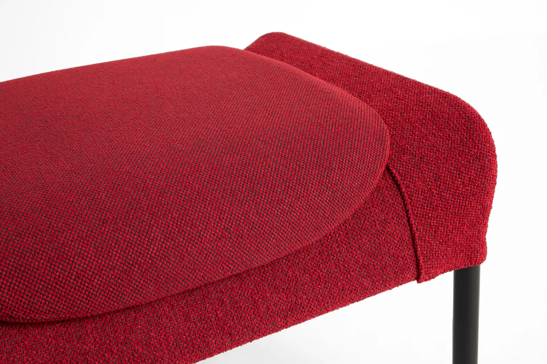 O2 Ottoman footstool, Soft red-black lacquered steel HAY