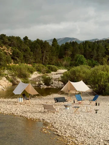 Outdoor Market cooler bag - Blue-beige - HAY
