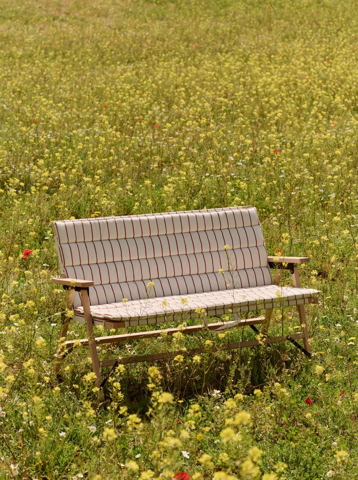 Outdoor Market foldable sofa, Beige-red, 2-seater HAY