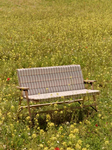 Outdoor Market foldable sofa - Beige-red, 2-seater - HAY