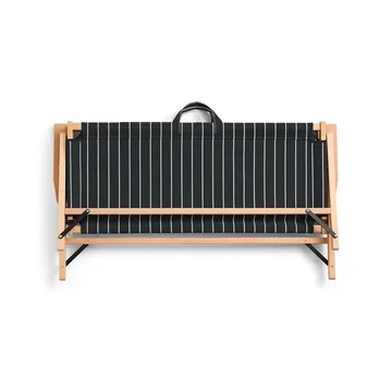 Outdoor Market foldable sofa - Black-beige, 2 seater - HAY