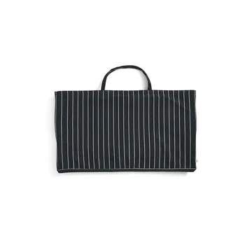 Outdoor Market foldable sofa - Black-beige, 2 seater - HAY