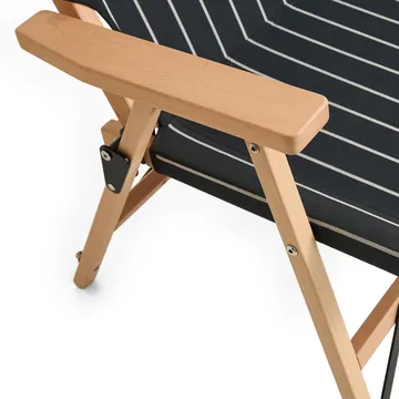 Outdoor Market foldable sofa - Black-beige, 2 seater - HAY